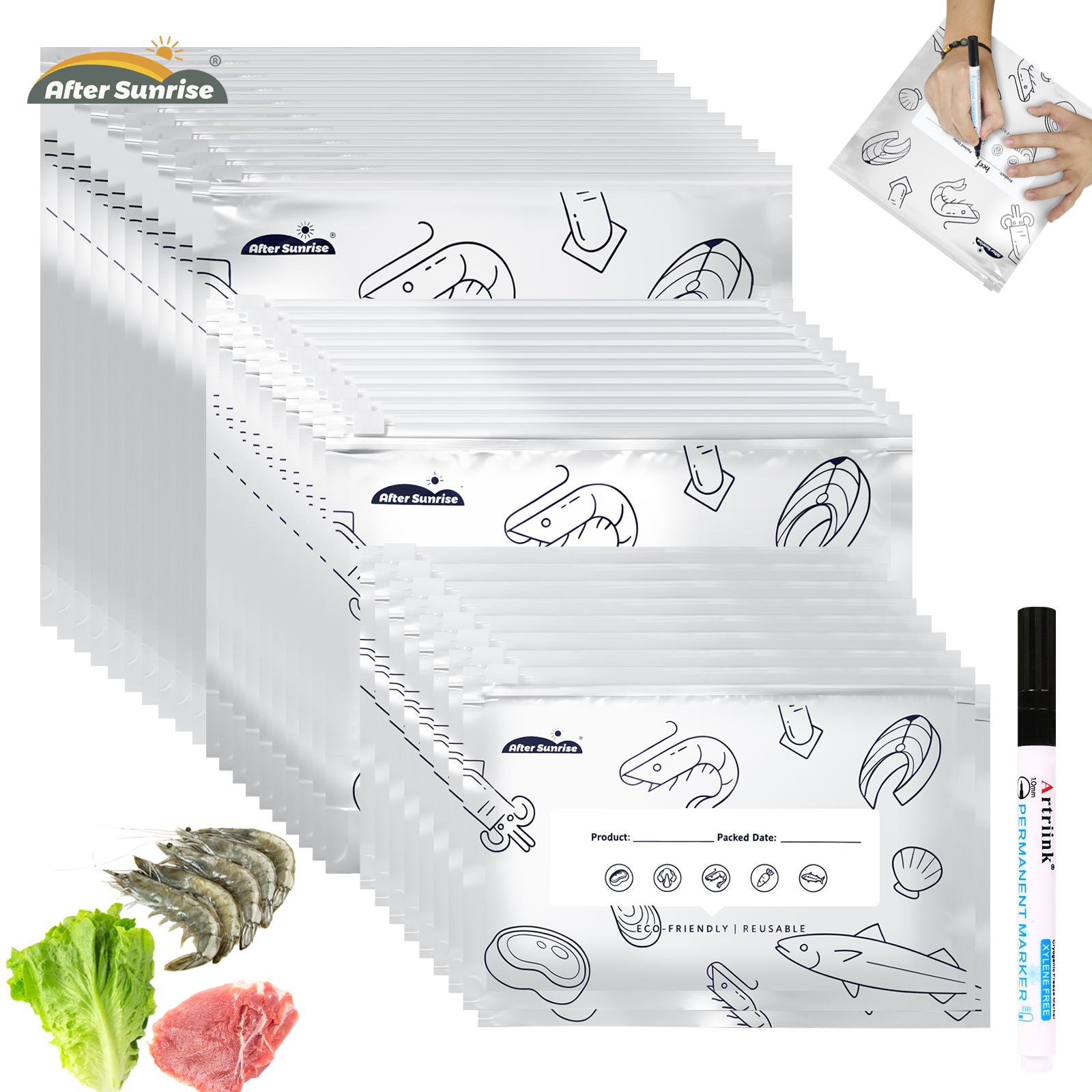 Food Storage Bags Reusable - 【Soğutulmuş Gıdalar】Yeniden Kullanılabilir Alüminyum Folyo Kapatılabilir