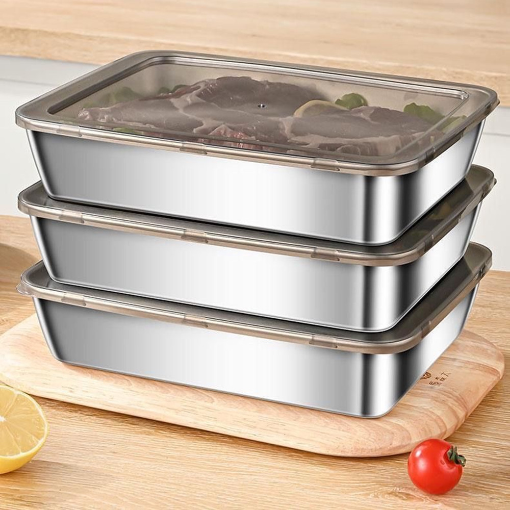 Set Food Storage - 2026 3'lü 5'li Paslanmaz Çelik Gıda