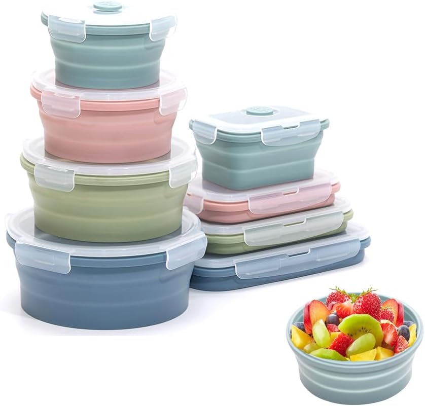 Food Storage Kits - Katlanabilir Silikon Gıda Saklama Kabı Seti
