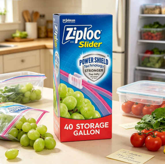 Food Storage Bags Reusable - Yeniden Kullanılabilir Galon Boyutunda Sürgülü Kilitli