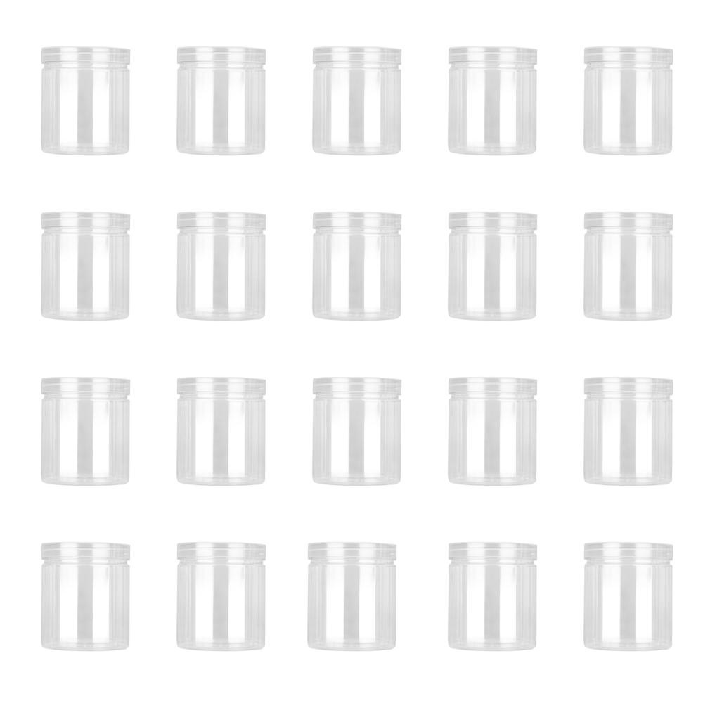 Food Storage Drums - 20 adet 500 ml Plastik Kavanoz