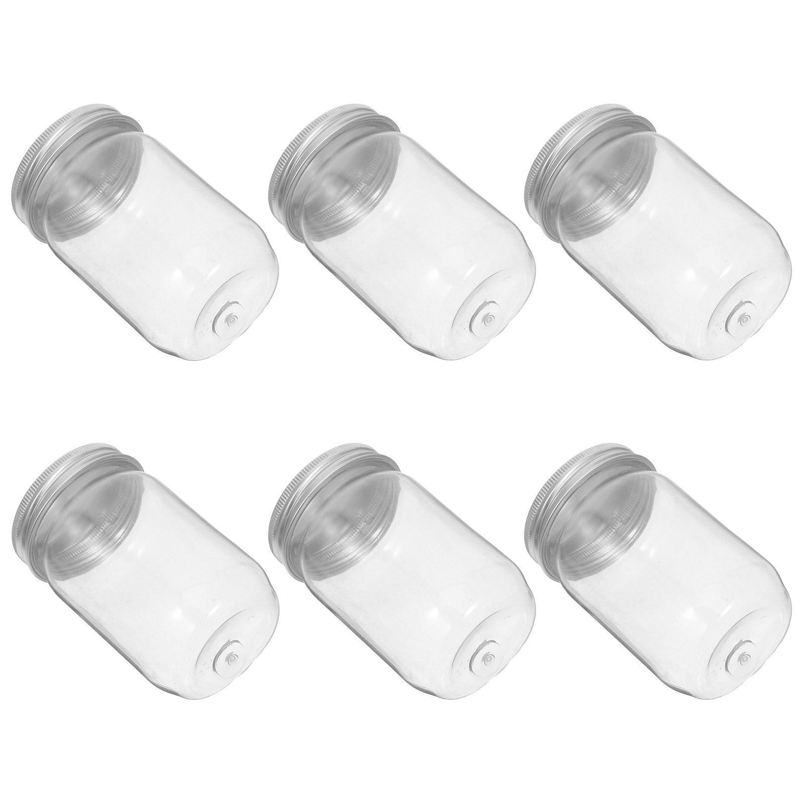 Food Storage Jars Airtight - 6 adet şeffaf plastik Mason kavanozlar