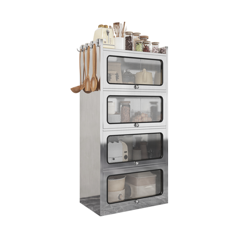 Food Storage Locker - Paslanmaz çelik mutfak dolabı, 4 katlı