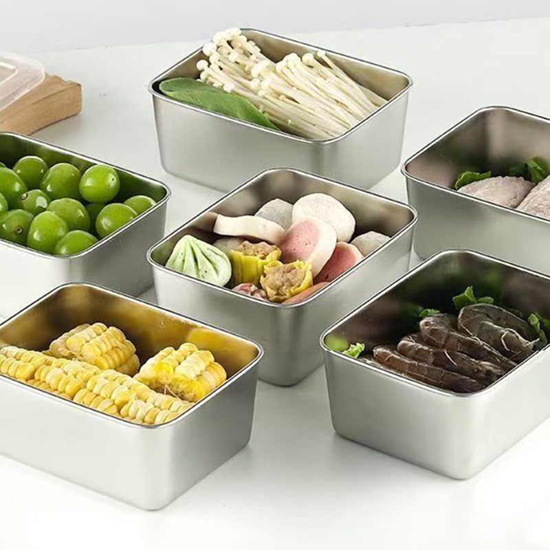 Set Food Storage - 6 Parçalı Paslanmaz Çelik Gıda Saklama