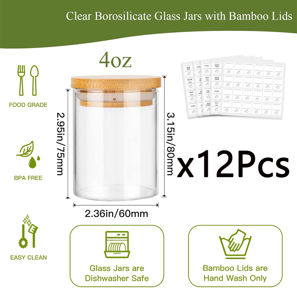 Bambu Kapaklı 4oz Cam Baharat  - Food Storage Drums incelemesi ve fiyatı