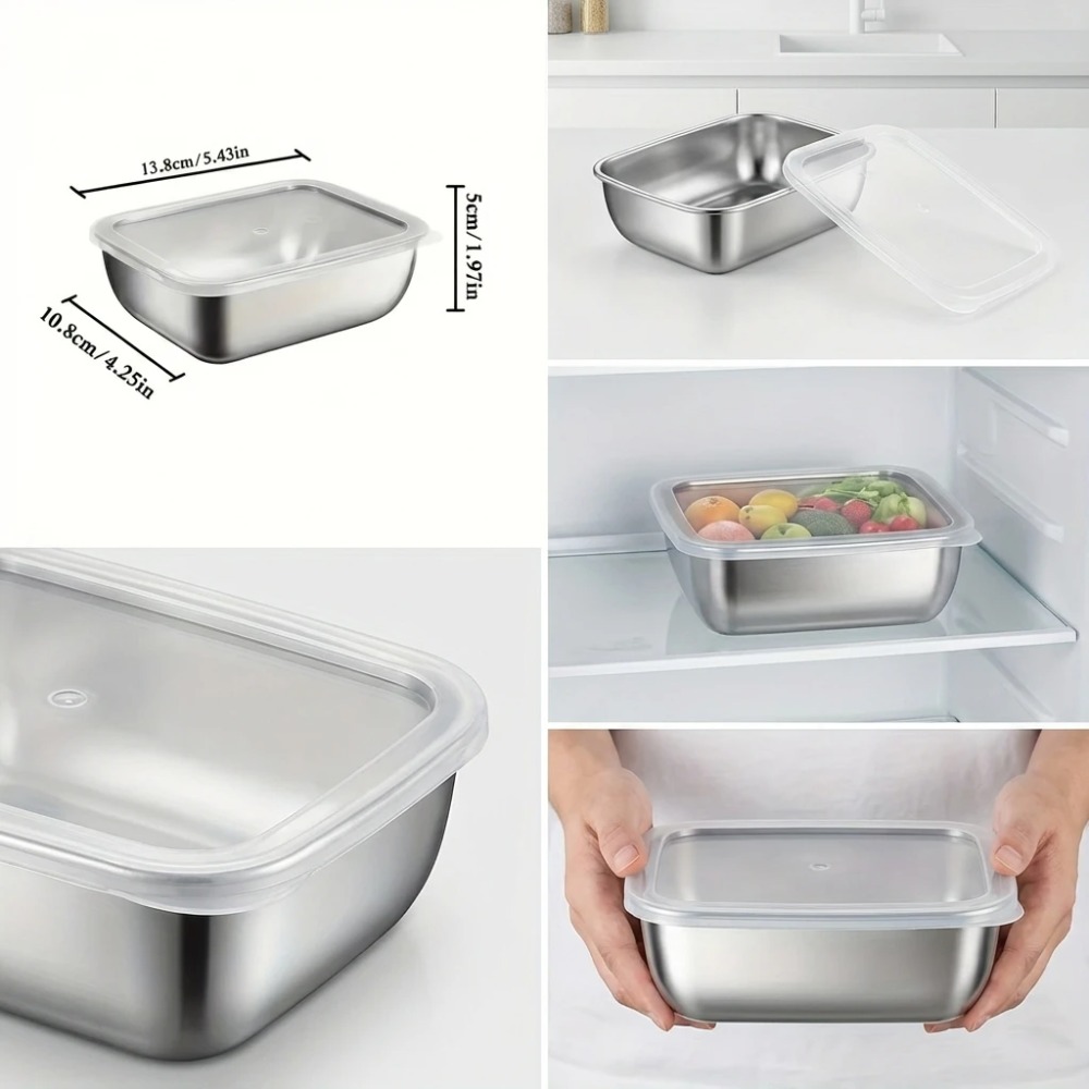 6 Adet Paslanmaz Çelik Gıda Sa - Set Food Storage incelemesi ve fiyatı