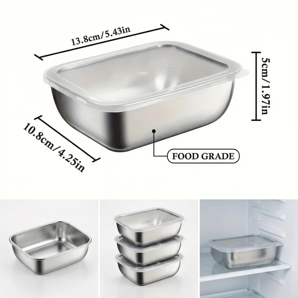 6 Adet Paslanmaz Çelik Gıda Sa - Set Food Storage incelemesi ve fiyatı
