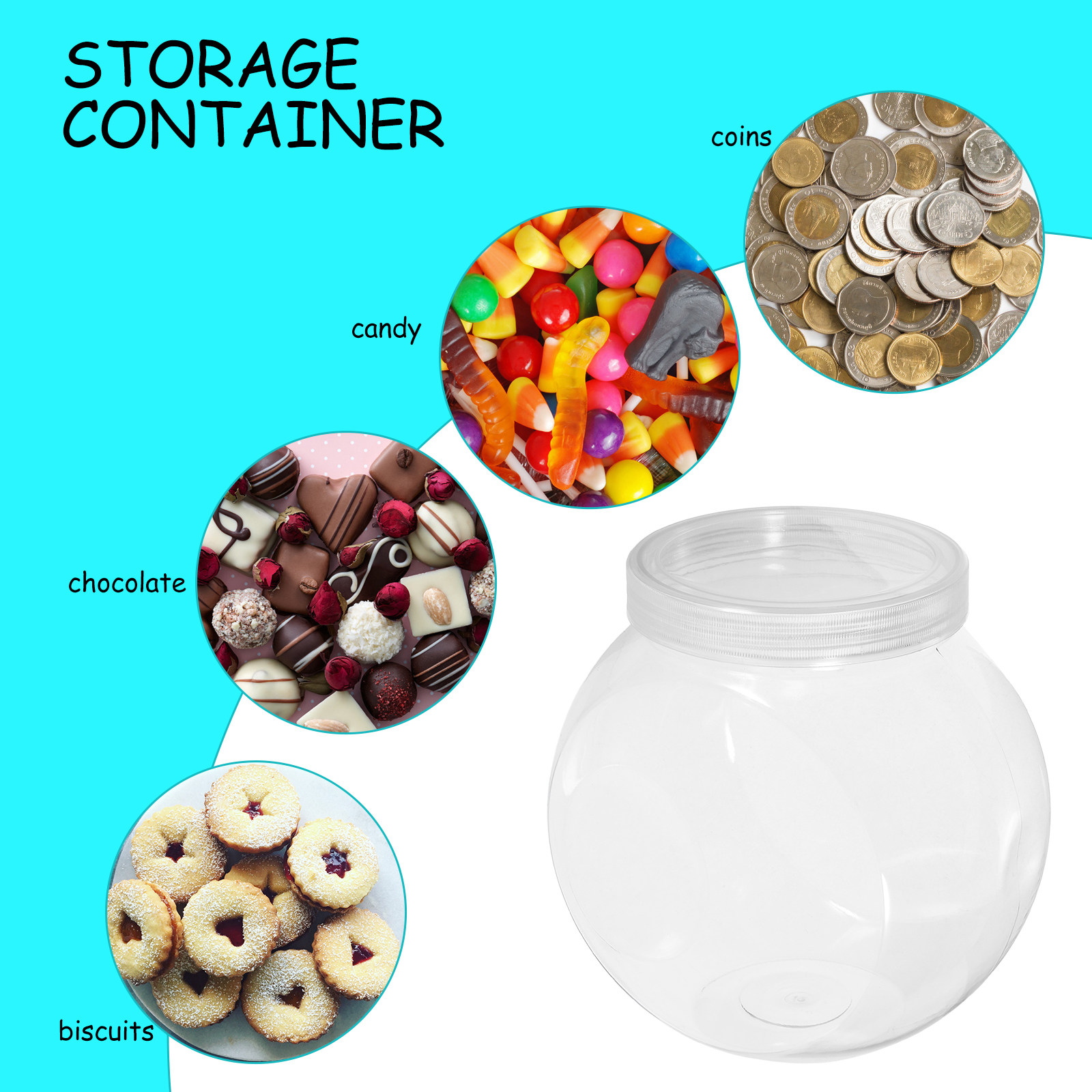 3 Adet Şeffaf Tatlı Kavanozu 1 - Food Storage Lid incelemesi ve fiyatı